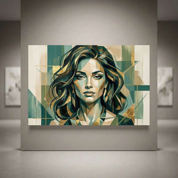 Art deco woman portrait canvas wall art