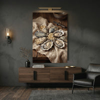 Fresh Oysters with Lemon Oil Painting Style Canvas Print Wall Art for Kitchen - Mockup Display 9