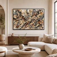 Abstract Splatter Expressionist Canvas Print Wall Art, Modern Gallery Decor - Mockup Display 9