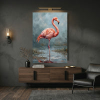 Majestic Flamingo Oil Painting Style Canvas Print Wall Art for Nature Lovers - Mockup Display 9