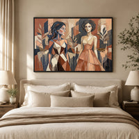 Abstract Cubist Women Figures Modern Canvas Print Wall Art, Elegant Decor - Mockup Display 9