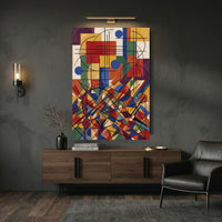 Abstract Geometric Cubist Style Canvas Print Wall Art, Vibrant Modern Decor - Mockup Display 9