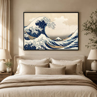Iconic Japanese Great Wave Ukiyo-e Style Canvas Print Wall Art, Timeless Classic - Mockup Display 9