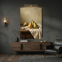 Rustic Pear Still Life Oil Painting Style Canvas Print Wall Art Kitchen Decor - Mockup Display 9