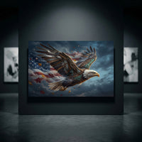 Patriotic Bald Eagle Steampunk Style Canvas Print Wall Art Decor - Mockup Display 10