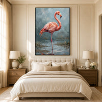 Majestic Flamingo Oil Painting Style Canvas Print Wall Art for Nature Lovers - Mockup Display 10