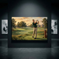 Classic Golfer Oil Painting Style Canvas Print Wall Art for Home Decor - Mockup Display 10