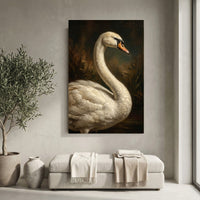 Majestic Swan Oil Painting Style Canvas Print Wall Art for Elegant Decor - Mockup Display 10