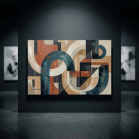 Modern Abstract Geometric Oil Painting Style Canvas Print Wall Art Contemporary Home Decor - Mockup Display 10