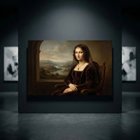 Renaissance Mona Lisa Style Portrait Canvas Print Wall Art for Timeless Decor - Mockup Display 10