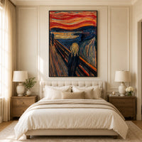 Edvard Munch The Scream Expressionist Oil Painting Style Canvas Print Wall Art Dramatic - Mockup Display 10