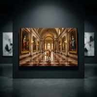 Golden Retriever in Grand Gallery Oil Painting Style Canvas Print Wall Art Decor - Mockup Display 10