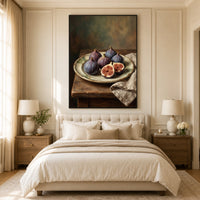 Rustic Figs Still Life Oil Painting Style Canvas Print Wall Art, Home Decor - Mockup Display 10