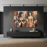 Abstract Cubist Women Figures Modern Canvas Print Wall Art, Elegant Decor - Mockup Display 10