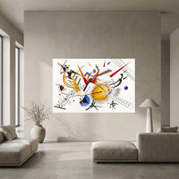 Kandinsky Style Abstract Dynamic Forms Canvas Print Wall Art Modern Decor - Mockup Display 10