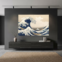 Iconic Japanese Great Wave Ukiyo-e Style Canvas Print Wall Art, Timeless Classic - Mockup Display 10