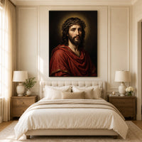 Jesus Christ Crown of Thorns Oil Painting Style Canvas Print Wall Art, Sacred Home Decor - Mockup Display 10