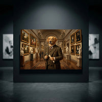 Golden Retriever Art Lover Oil Painting Style Canvas Print Wall Art, Gallery Decor - Mockup Display 10