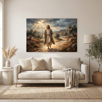 Jesus Christ Divine Light Oil Painting Style Canvas Print Wall Art, Inspirational Decor - Mockup Display 11