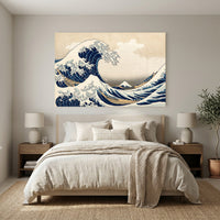 Iconic Japanese Great Wave Ukiyo-e Style Canvas Print Wall Art, Timeless Classic - Mockup Display 11