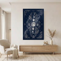Mystical Moon Phases Botanical Intricate Celestial Canvas Print Wall Art, Spiritual Decor - Mockup Display 11