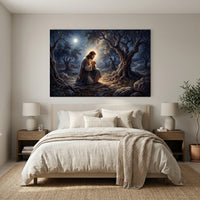 Guardian Angel and Child Divine Journey Oil Painting Style Canvas Print Wall Art - Mockup Display 11
