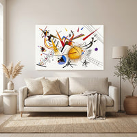 Kandinsky Style Abstract Dynamic Forms Canvas Print Wall Art Modern Decor - Mockup Display 11