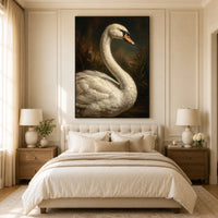 Majestic Swan Oil Painting Style Canvas Print Wall Art for Elegant Decor - Mockup Display 11