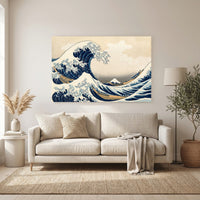 Japanese Great Wave Ukiyo-e Art Print Canvas Print Wall Art Coastal Decor Style - Mockup Display 11