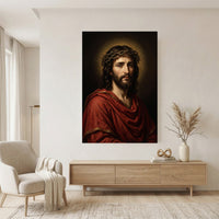 Jesus Christ Crown of Thorns Oil Painting Style Canvas Print Wall Art, Sacred Home Decor - Mockup Display 11