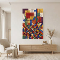 Abstract Geometric Cubist Style Canvas Print Wall Art, Vibrant Modern Decor - Mockup Display 11