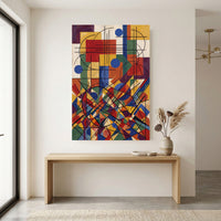 Abstract Geometric Cubist Style Canvas Print Wall Art, Vibrant Modern Decor - Mockup Display 12