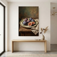 Rustic Figs Still Life Oil Painting Style Canvas Print Wall Art, Home Decor - Mockup Display 12