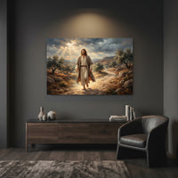 Jesus Christ Divine Light Oil Painting Style Canvas Print Wall Art, Inspirational Decor - Mockup Display 12