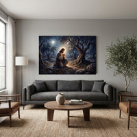 Guardian Angel and Child Divine Journey Oil Painting Style Canvas Print Wall Art - Mockup Display 12