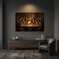Last Supper Biblical Scene Oil Painting Style Canvas Print Wall Art, Inspirational Decor - Mockup Display 12