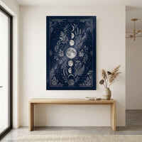 Mystical Moon Phases Botanical Intricate Celestial Canvas Print Wall Art, Spiritual Decor - Mockup Display 12