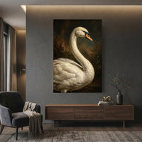 Majestic Swan Oil Painting Style Canvas Print Wall Art for Elegant Decor - Mockup Display 12
