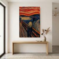 Edvard Munch The Scream Expressionist Oil Painting Style Canvas Print Wall Art Dramatic - Mockup Display 12