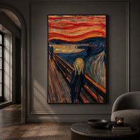 Edvard Munch The Scream Expressionist Oil Painting Style Canvas Print Wall Art Dramatic - Mockup Display 13
