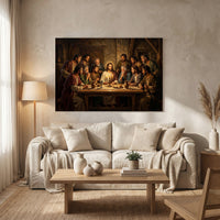 Last Supper Biblical Scene Oil Painting Style Canvas Print Wall Art, Inspirational Decor - Mockup Display 13