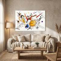 Kandinsky Style Abstract Dynamic Forms Canvas Print Wall Art Modern Decor - Mockup Display 13