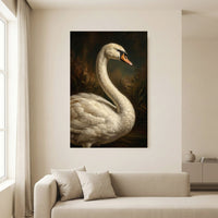 Majestic Swan Oil Painting Style Canvas Print Wall Art for Elegant Decor - Mockup Display 13