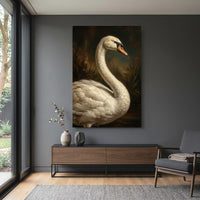 Majestic Swan Oil Painting Style Canvas Print Wall Art for Elegant Decor - Mockup Display 15