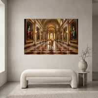Golden Retriever in Grand Gallery Oil Painting Style Canvas Print Wall Art Decor - Mockup Display 1