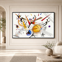 Kandinsky Style Abstract Dynamic Forms Canvas Print Wall Art Modern Decor - Mockup Display 1