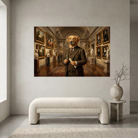 Golden Retriever Art Lover Oil Painting Style Canvas Print Wall Art, Gallery Decor - Mockup Display 1