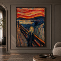 Edvard Munch The Scream Expressionist Oil Painting Style Canvas Print Wall Art Dramatic - Mockup Display 1