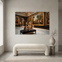 Charming Dogs Museum Oil Painting Style Canvas Print Wall Art for Pet Lovers - Mockup Display 1