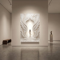 Ethereal Woman in Winged Archway Textured Style Canvas Print Wall Art, Serene Hope - Mockup Display 1